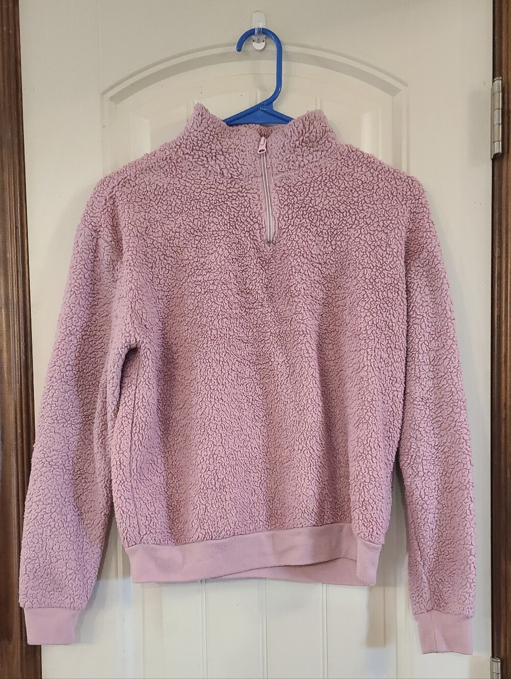 Fifth Sun Cozy Lavender Sherpa Quarter‑Zip Sweater Size XS